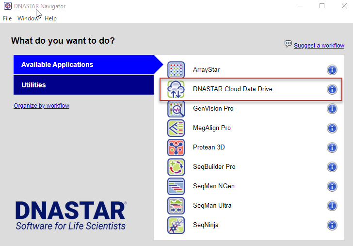 DNASTAR Navigator Cloud Data Drive