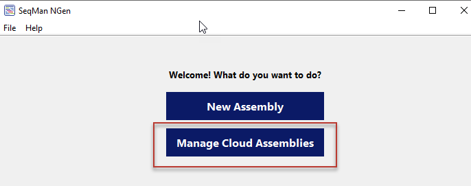 SeqMan NGen Manage Cloud Assemblies